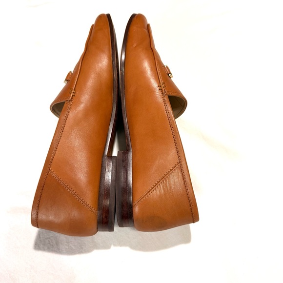 Sam Edelman Women Tan Leather Loafers Sz 8.5M Casual Office Everyday Gold Mental - Picture 4 of 9
